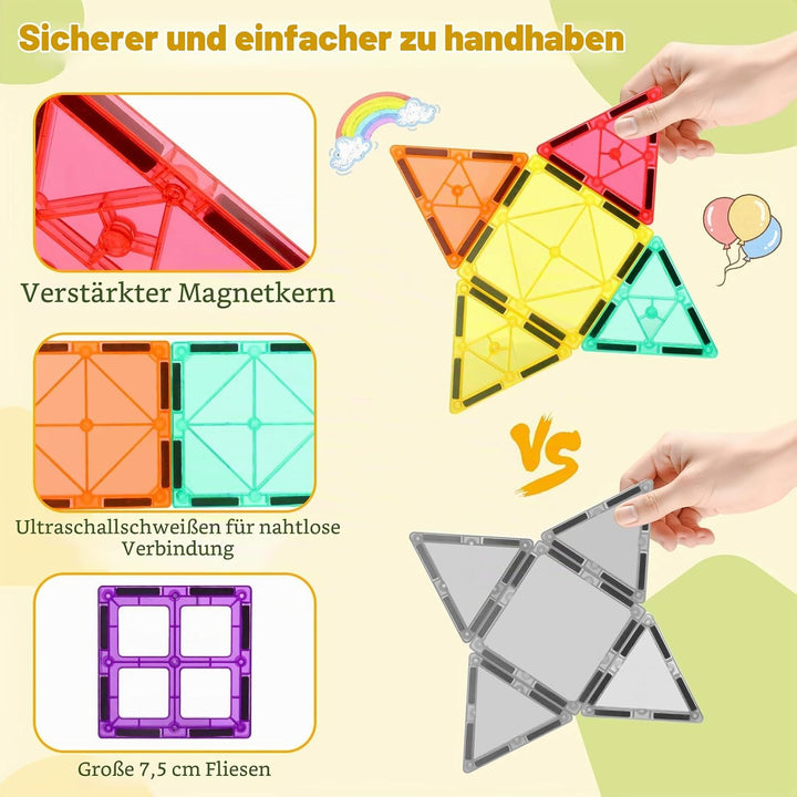 mysoler Magnetische Bausteine Magnetbausteine 47 Magnetische Fliesen STEM Kinderspielzeug Magnet Sen