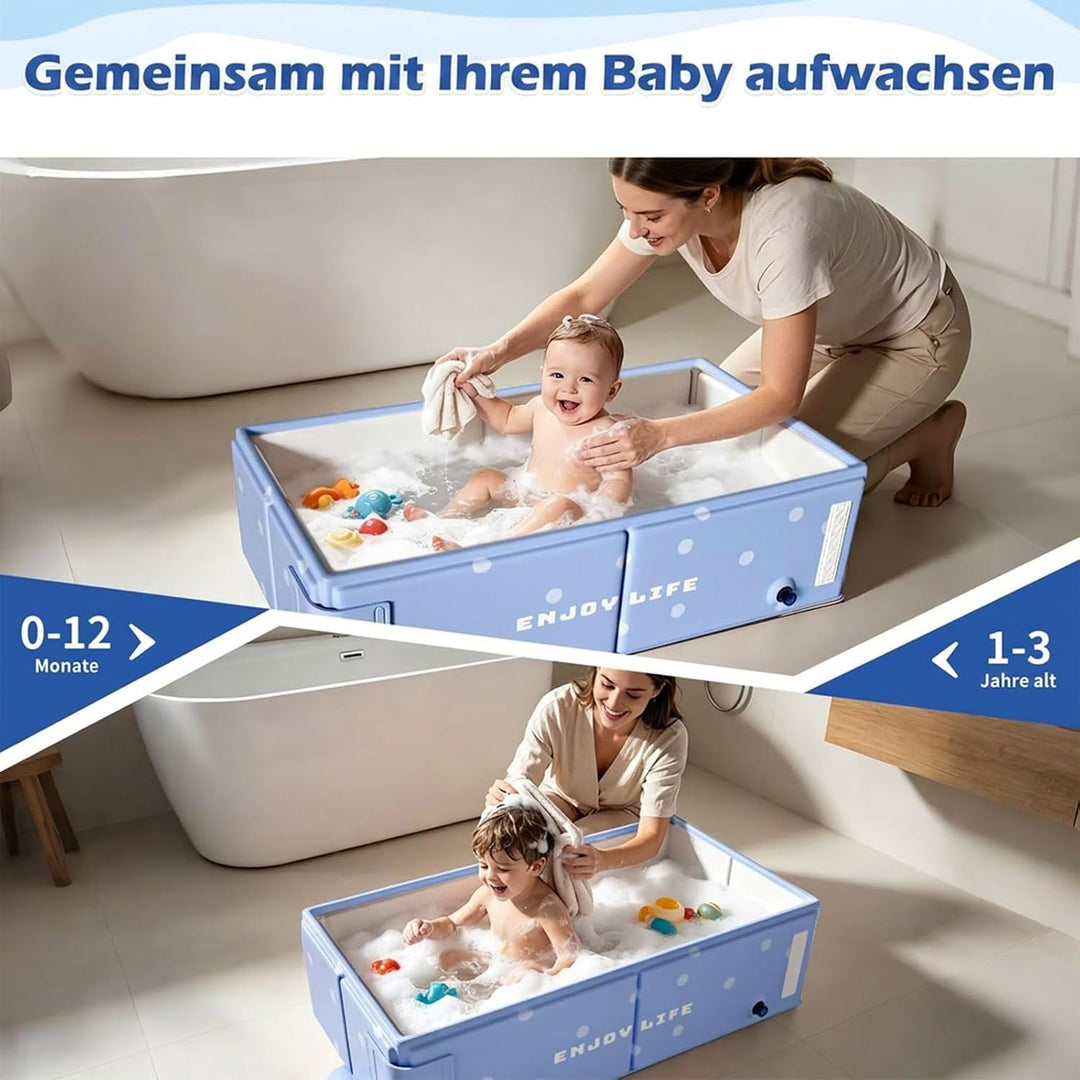 Tragbare Badewanne für Kinder - Blau Faltbare Kinderbadewanne, Keine Montage erforderlich, Tragbares