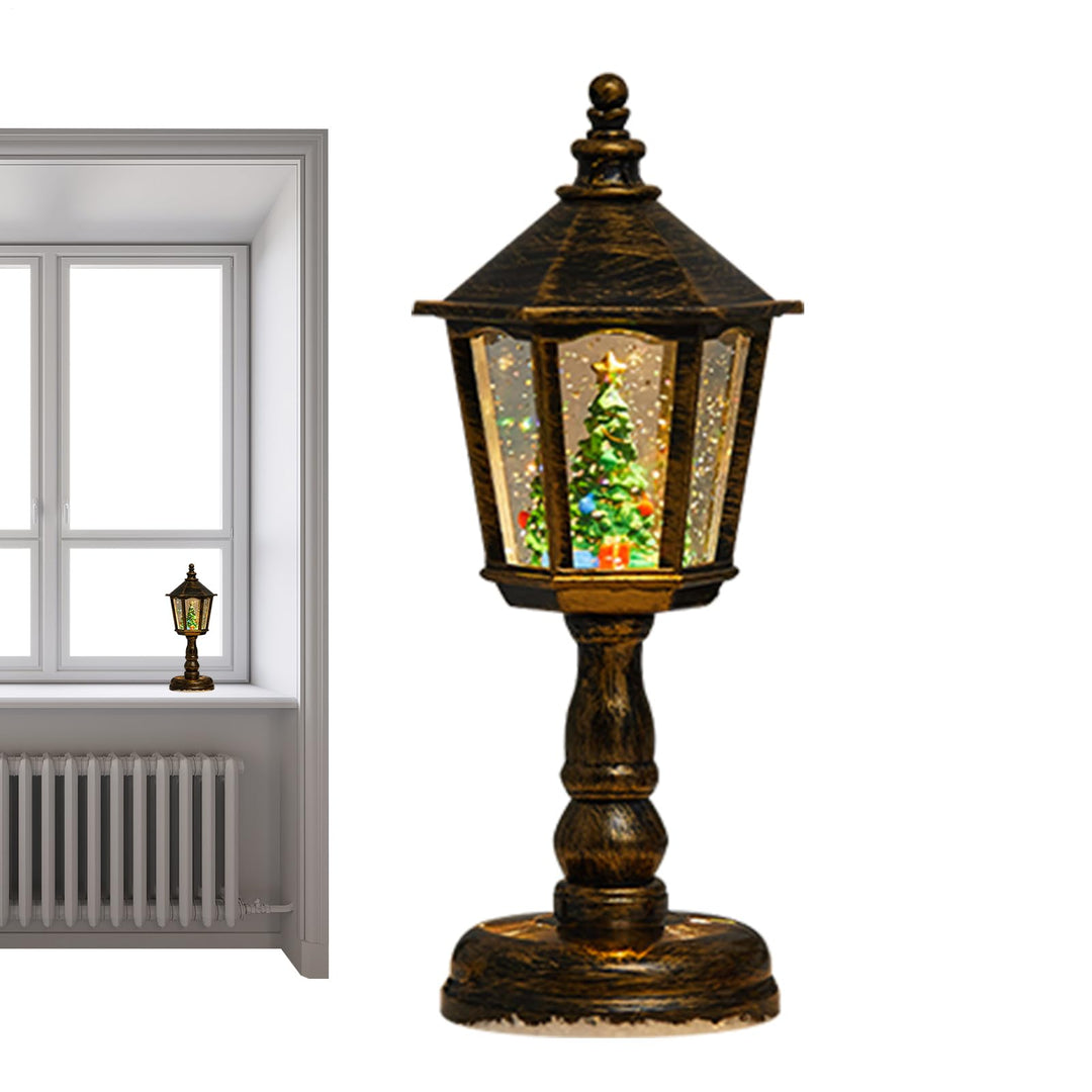 Schneekugel Weihnachtsbeleuchtung, Retro Schneekugel Lampe, Glitzer Weihnachtslaterne Deko Für Tisch