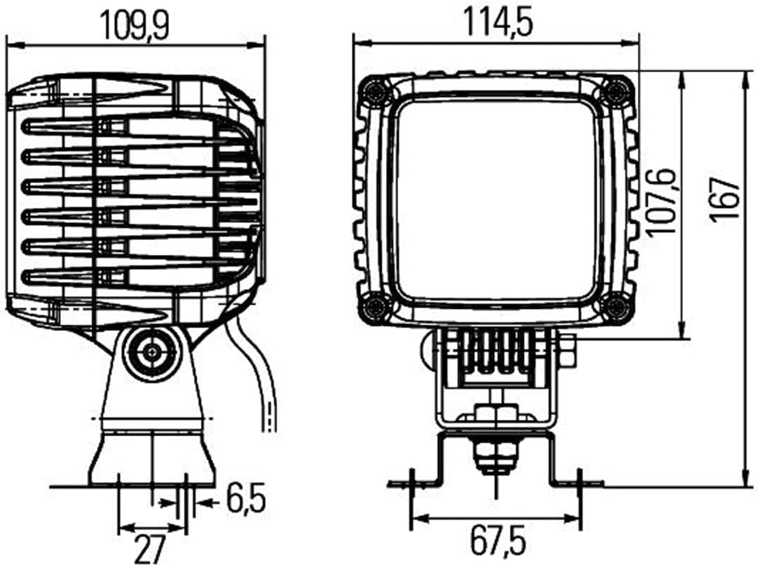 HELLA - LED-Arbeitsscheinwerfer - Power Beam 3000 - 12/24V - 3000lm - Anbau/Schraubanschluss - 4-Pun