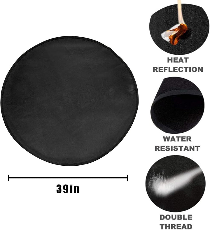 Feuerschale Matte Feuerstelle Unterlage 3 Schicht Grosse Schwarz Runden Feuerstellenmatte Grillmatte