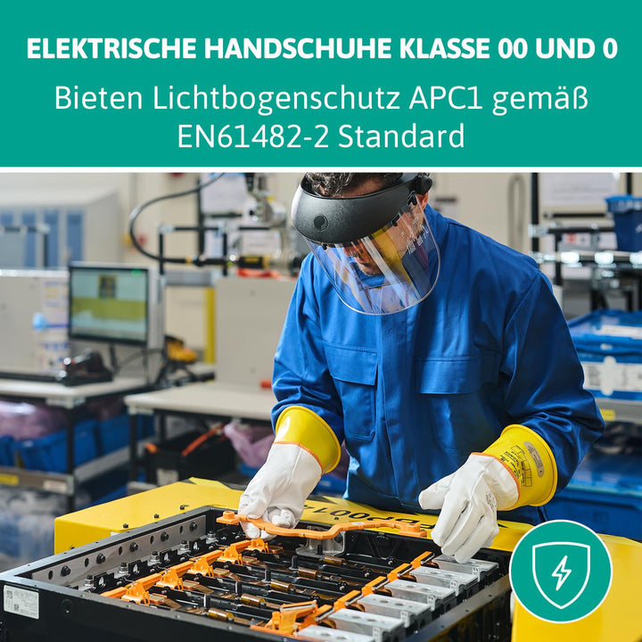 Ansell ActivArmr Elektriker-Schutzhandschuhe, Elektroschutz Klass 0 (1000V), Elektrisch Isolierende