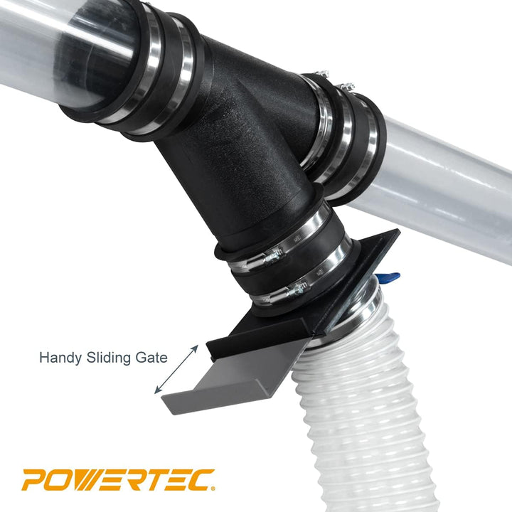 POWERTEC 70133V 6,4 cm Blast Gate für Vakuum 6 Stück, 6 Stück