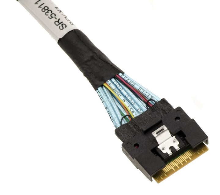 KALEA-INFORMATIQUE PCIe 4.0 Kabelkabel mit Slim SAS SFF-8654 8i 74 Pin Anschlüssen an 2x SFF-8643 Lä