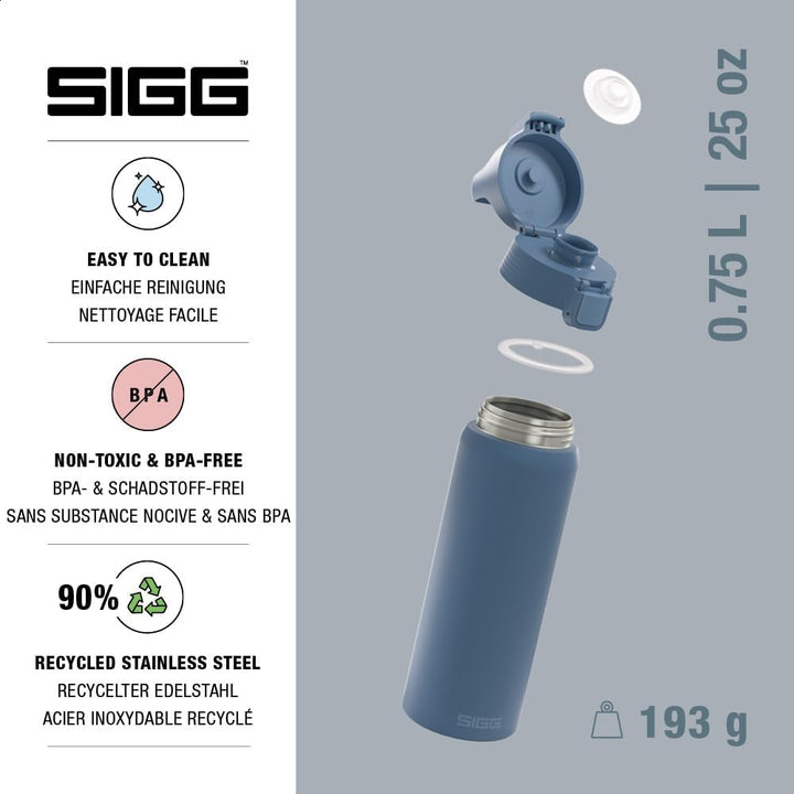 Sigg - Edelstahl Trinkflasche - Shield ONE - Für Kohlensäurehaltige Getränke Geeignet - Auslaufsiche