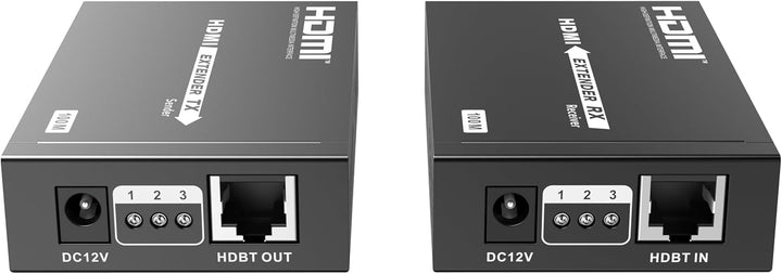 PremiumCord 4K HDMI Extender bis zu 70m über Patchkabel Cat5e / Cat6, HDBaseT, Metallgehäuse, Kompat