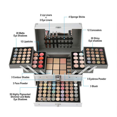 PhantomSky 132 Farben Schminkset, Cosmetics Schminkkoffer Mädchen Make Up Set für Teenager Kosmetik