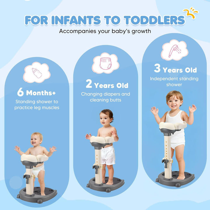 Baby Dusche Ständer, Höhenverstellung 40-57cm, Baby Shower Stand Support mit Anti-Rutsch Basis & Rut