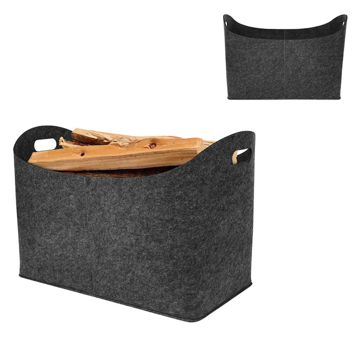 Froadp 2 Stück Filztasche Filzkorb für Kaminholz Einkaufstasche aus Filz Multifunktionale Filztasche