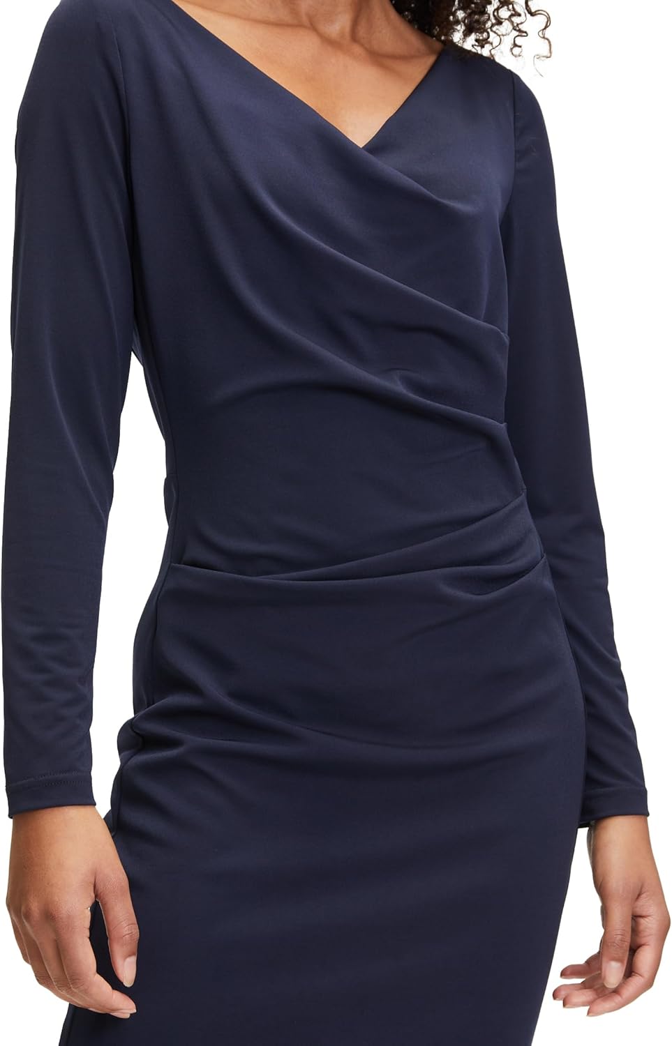 Vera Mont Damen Cocktailkleid mit V-Ausschnitt 44 Blau, 44 Blau