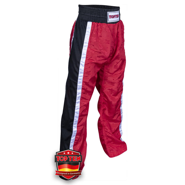 TOP TEN Kickboxhose „Mesh“ Rot - Schwarz XXL, Rot - Schwarz XXL