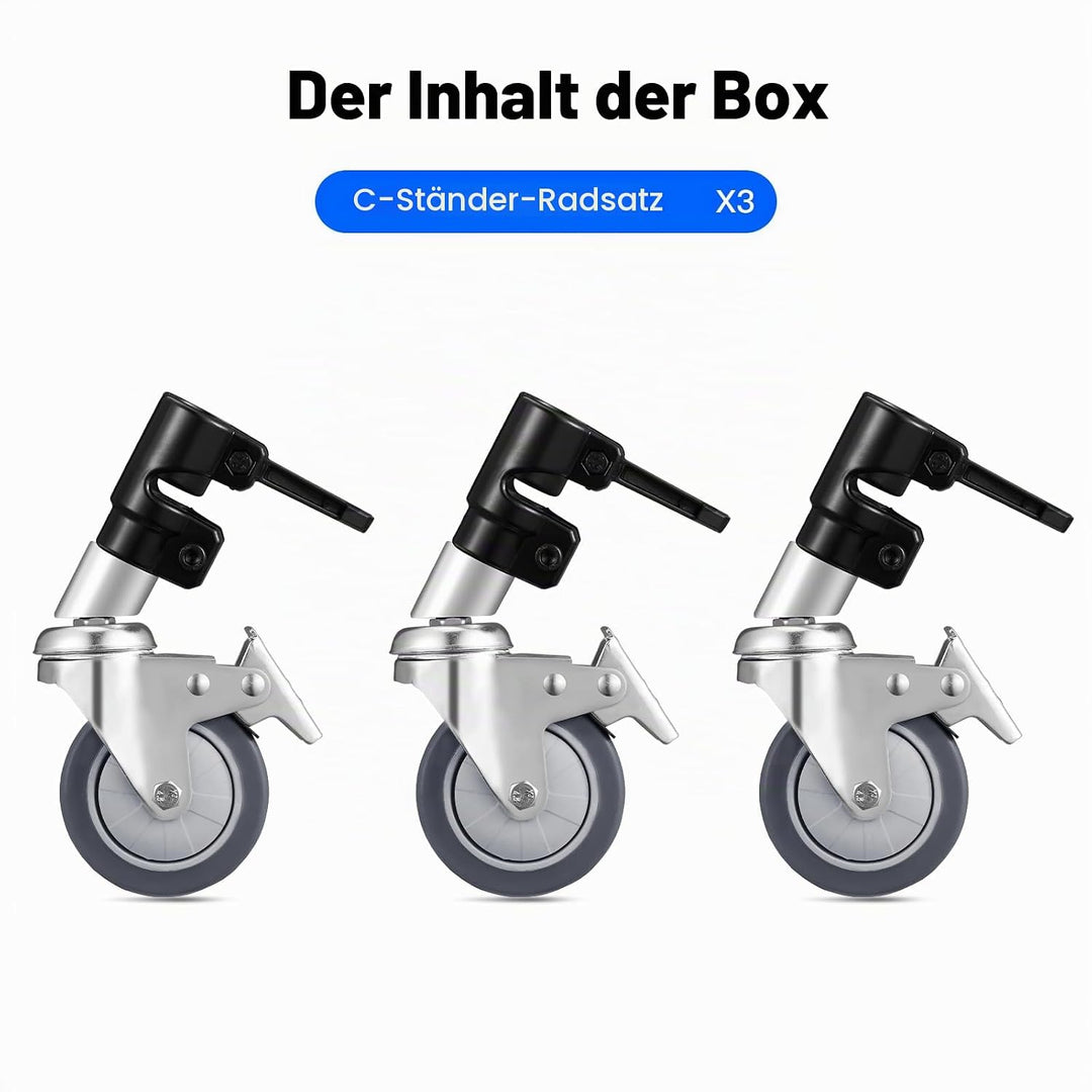 Soonpho 3 Stück C Stand Rollen Stativrollen für Stativ Wheels Stativ Wheels C Ständer Professional L