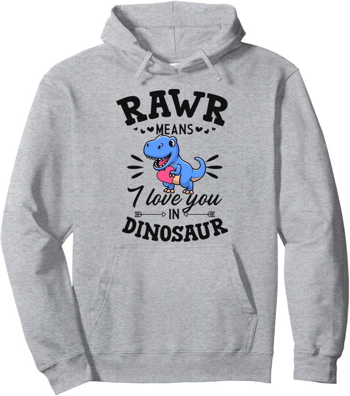 Rawr Means I Love You In Dinosaurier T-Rex Niedlicher Valentinstag Pullover Hoodie