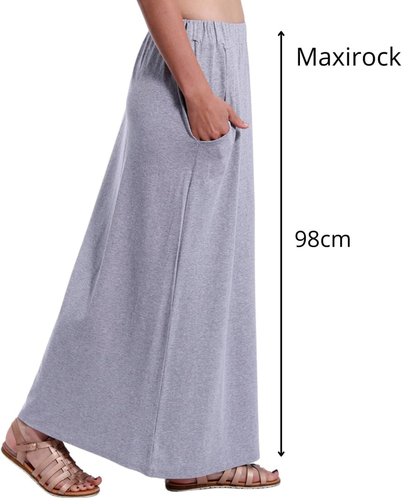 Damen Frauen Sommer Rock Maxirocke Sommer Lang Maxirock Boho Style Sommerrock Strandrock mit elastis