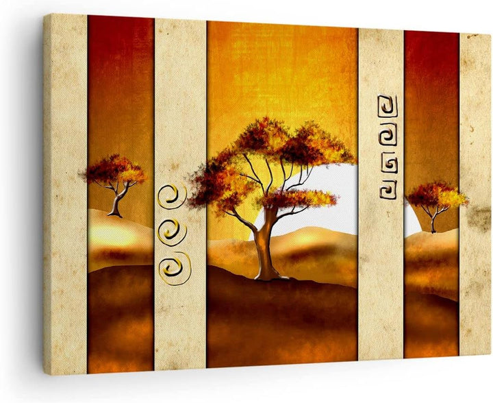 Bilder auf Leinwand Modern baum savanne wüste Leinwandbild 70x50cm Wandbilder Dekoration Wohnzimmer