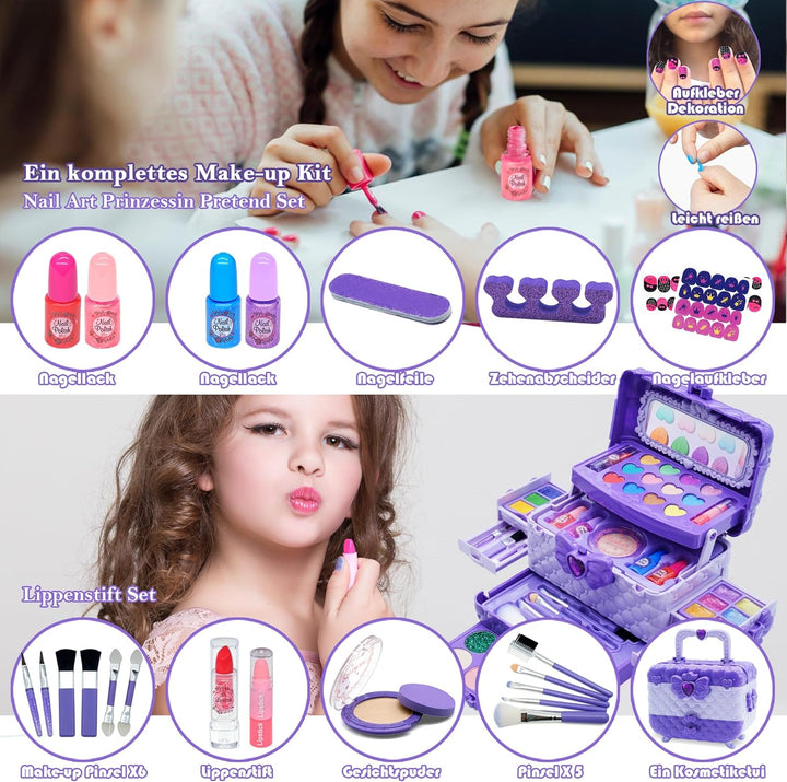 Kinderschminke Set Mädchen Kinder Make Up Set - Kinder Schminkset Mädchen,Kinder Schminkkoffer Mädch