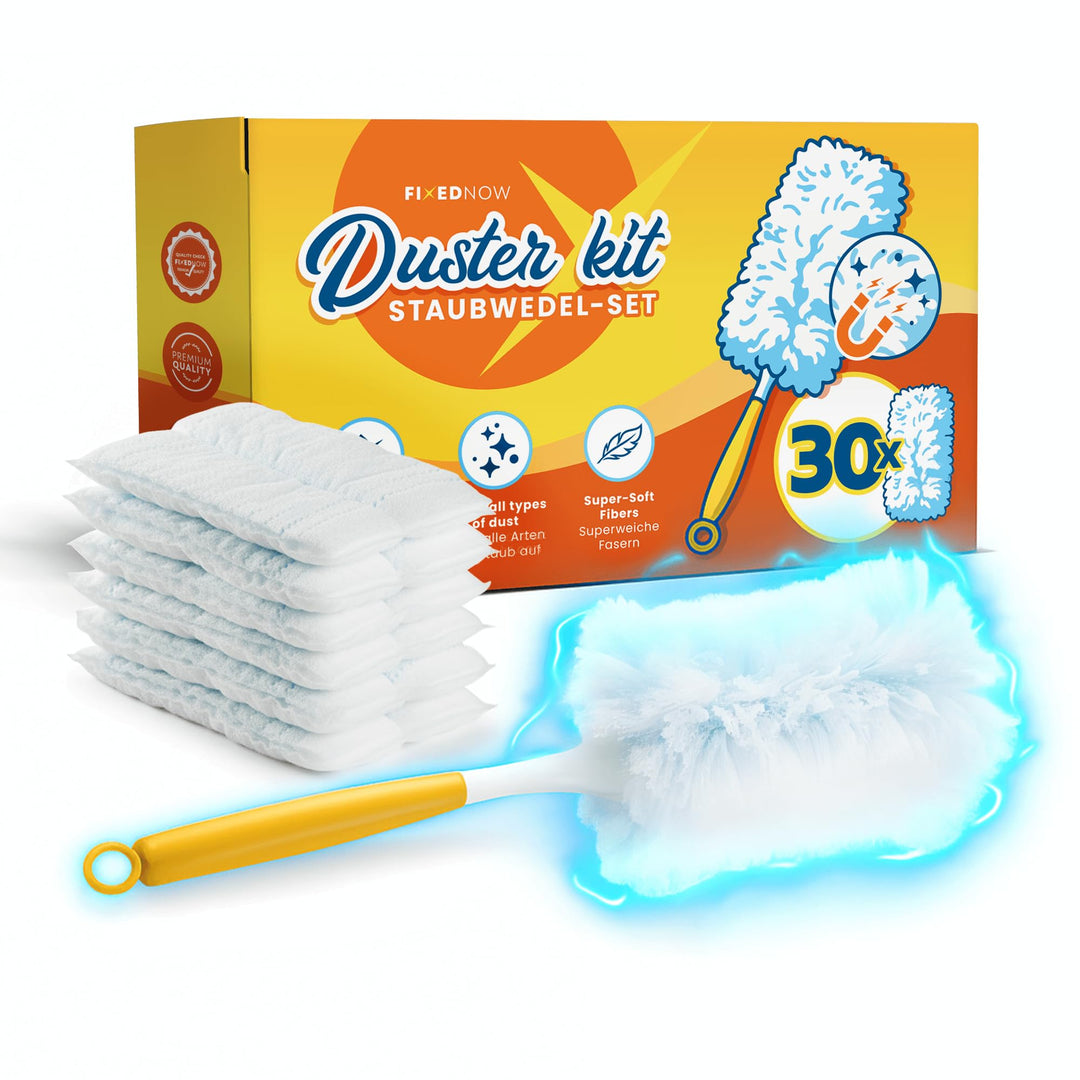 30er XXL Staubmagnet Nachfüllpack Tücher Set für Swiffer Duster I Staubwedel Starterset Kit inkl. St