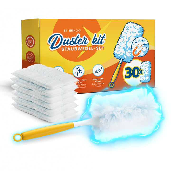 30er XXL Staubmagnet Nachfüllpack Tücher Set für Swiffer Duster I Staubwedel Starterset Kit inkl. St