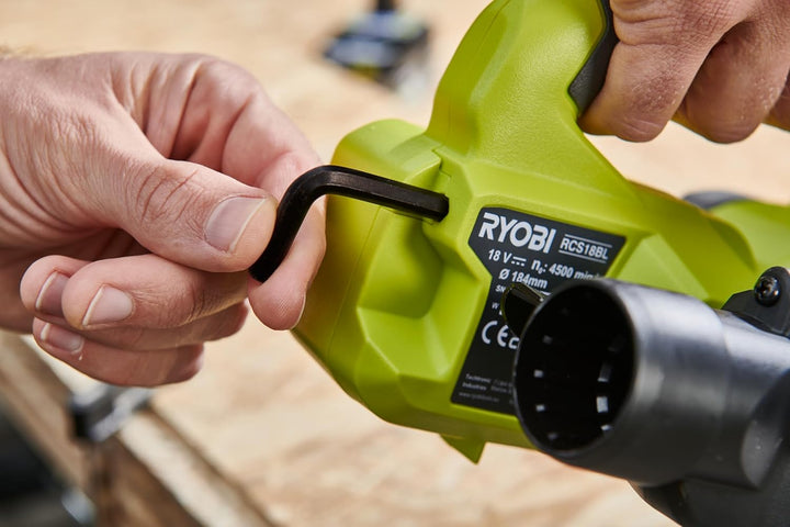 RYOBI 18 V ONE+ Brushless Akku-Handkreissäge RCS18BL-0, 184 mm Sägeblatt, werkzeuglose Einstellungen