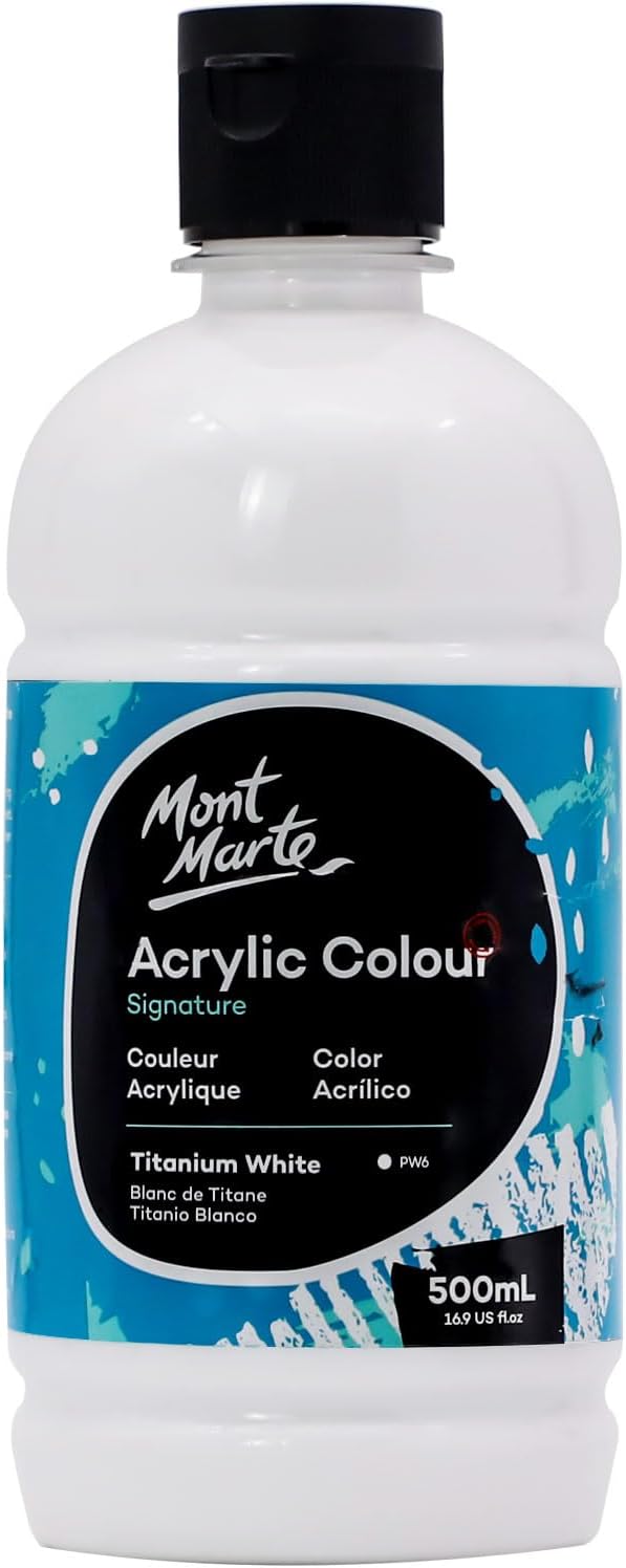 Mont Marte Signature Acrylfarben-Set, 500 ml, halbmattes Finish, 12 leuchtende Farben, geeignet für