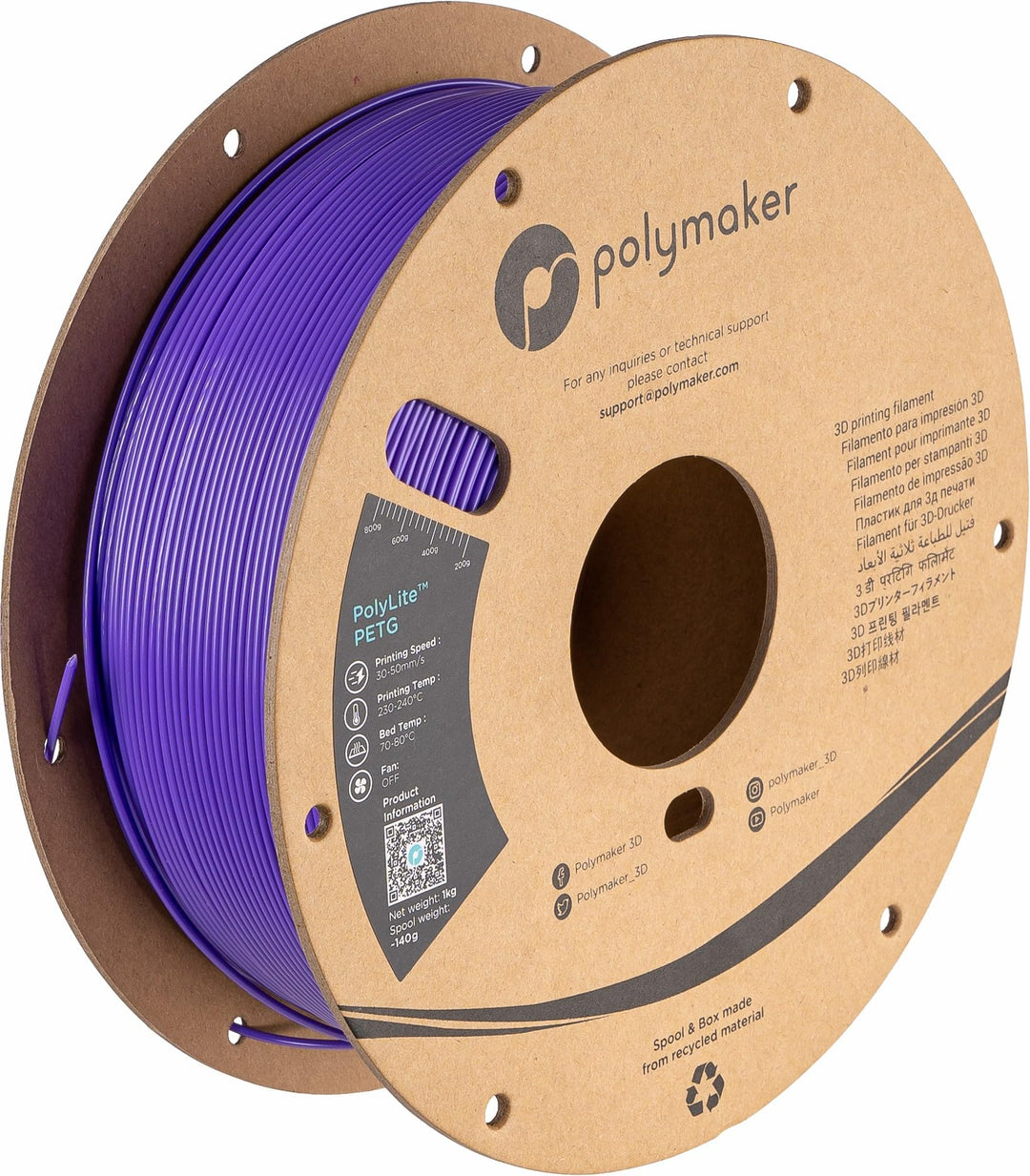 Polymaker PolyLite PETG Purple - 1,75mm - 1kg