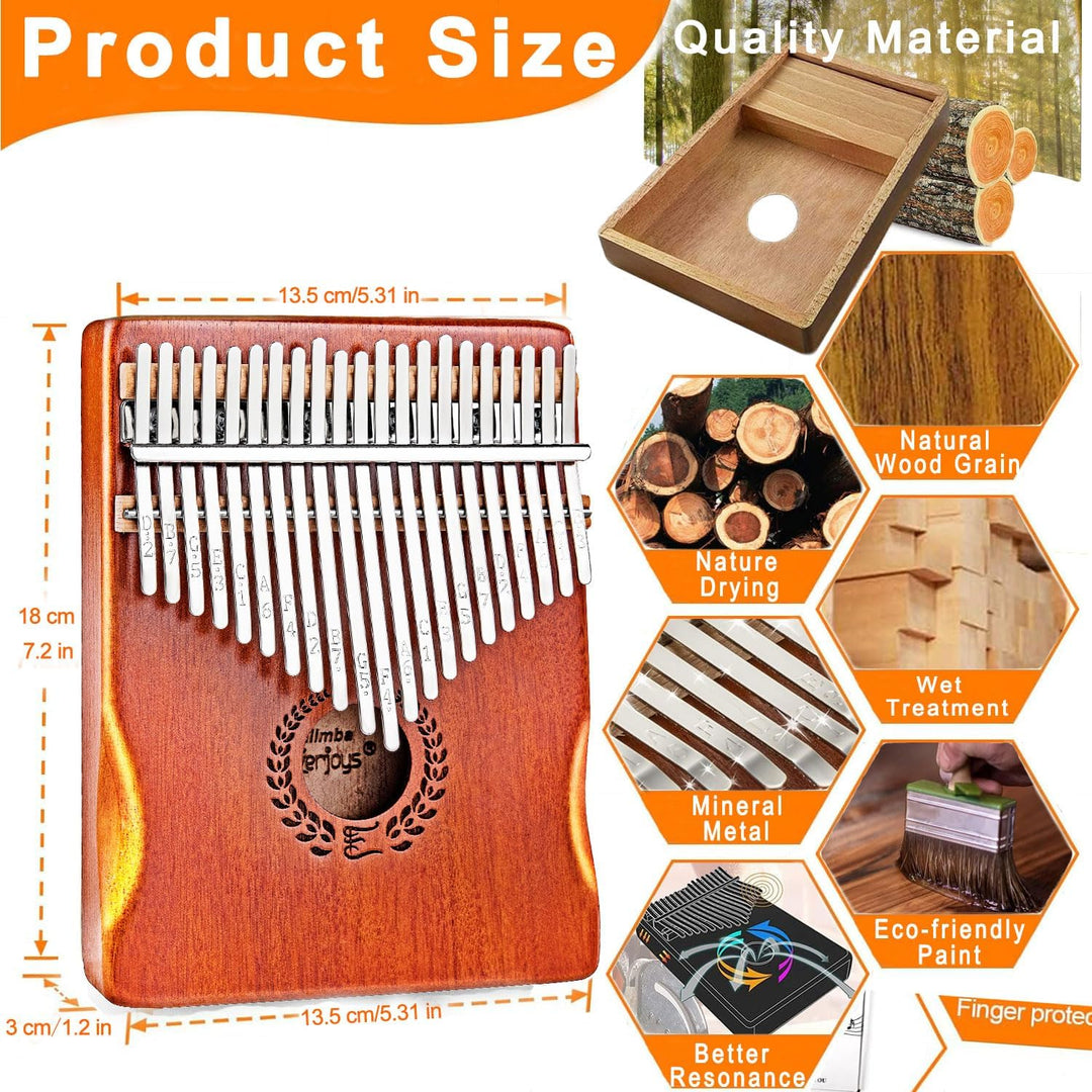 Everjoys Kalimba Daumenklavier 21 Tasten Professionelles Musikinstrument Finger Marimbas mit tragbar