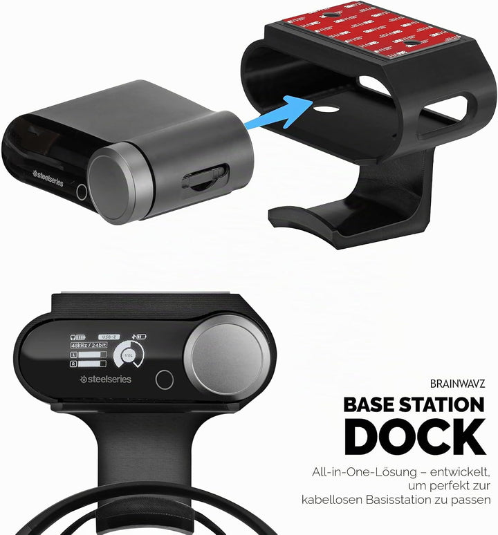 BRAINWAVZ Untertisch-Kopfhörer-Aufhänger für Steelseries Arctis Nova Pro kabellose Headsets mit Dock