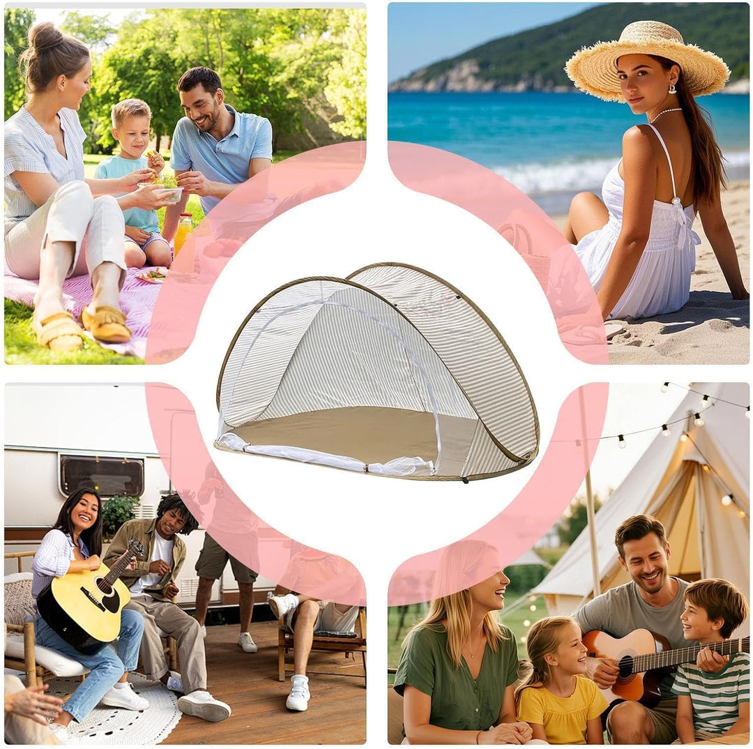 Pop-Up Strandzelt, Tragbares Sonnenschutzzelt Mit Moskitonetzs, Sofortaufbau Outdoor Camping Zelts -