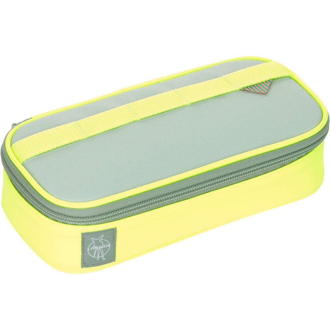 LÄSSIG Schlampermäppchen Stiftemäppchen School Spacy Pencil Case Unique, Blue/Neon-yellow