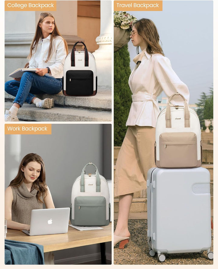 LOVEVOOK Rucksack Damen, 15,6 Zoll Laptop Schulrucksack Mädchen mit Laptopfach, Wasserdicht Tagesruc
