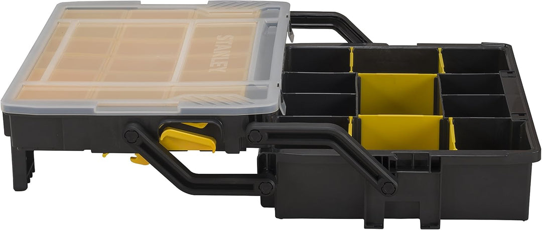 Stanley Werkzeugkiste leer aus Kunststoff 1-70-316 – Masse: 48.1 x 27.9 x 28.7 cm & Stanley Sortmast