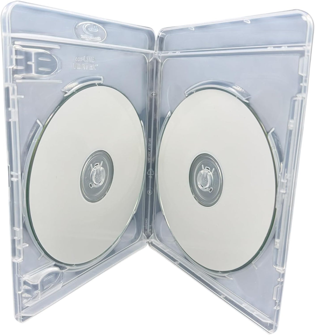 50 x Amaray Vortex Eco-Lite Double 3D Clear 2-Disc Blu-ray Hüllen in Dragon Trading Verpackung