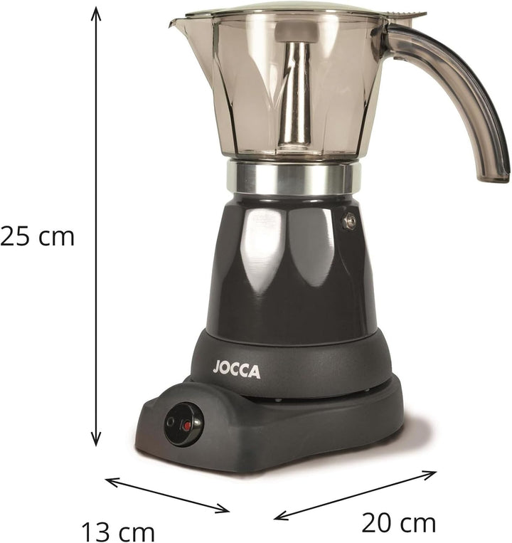 Jocca - Caffettiera elettrica wireless con capacità 6 tazze | Gira sulla base fino a 360º | manico c