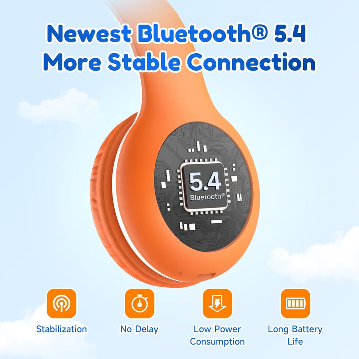 EarFun Bluetooth Kopfhörer Kinder, 85/94dB Lautstärkeregelung, HiFi Sound, HD-Mikrofon, 40 Std Akku,