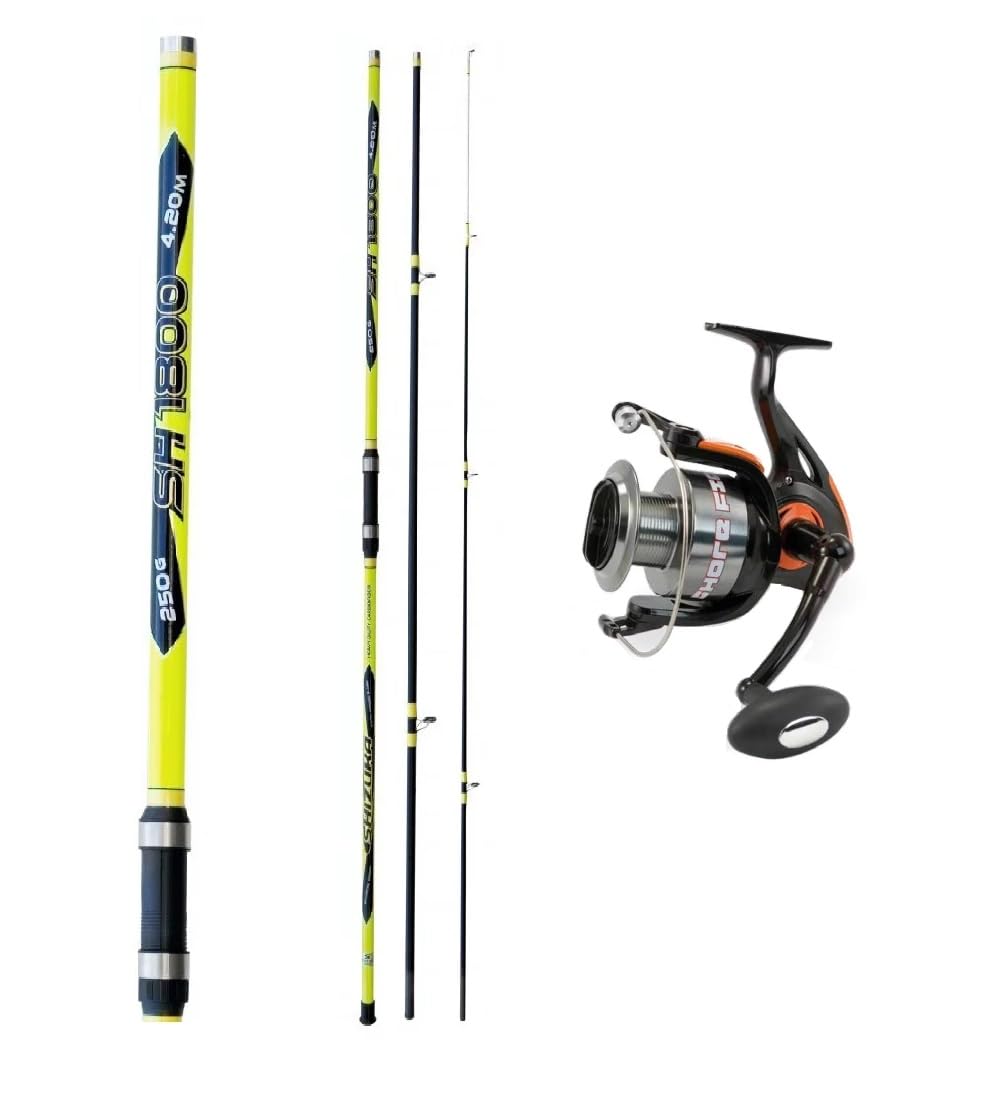 Brandungscombo 4,20m / bis 250g + Weitwurfrolle Surf Meerescombo