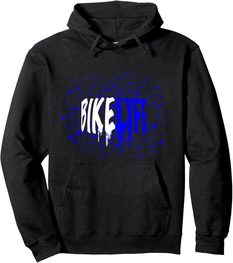Stackzzhouse BikeLife Drip Blue Schriftart Pullover Hoodie