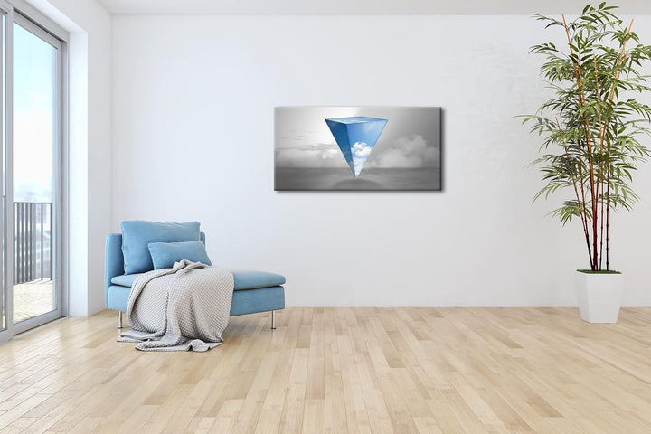Himmliche Pyramide Panorama 120x60 cm als Leinwandbild, Motiv fertig gerahmt auf Echtholzrahmen, Hoc