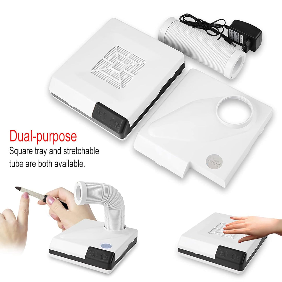 Nagel Staubsauger, 60W 2 IN 1 Salon Saug Staubsammler Maschine Mit LED Licht Starker Power Nail Art