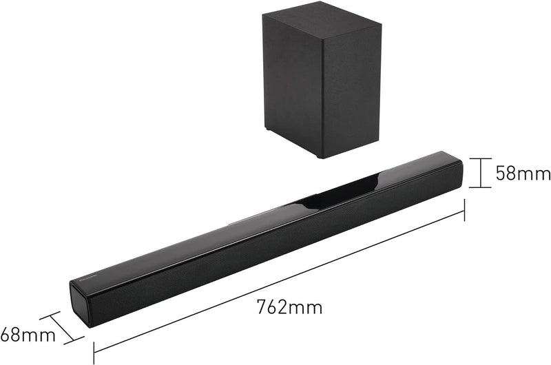 PANASONIC SC-HTB150 Soundbar (kabellos und kabellos mit kabellosem Subwoofer, 2.1 Kanäle, Soundbar-L