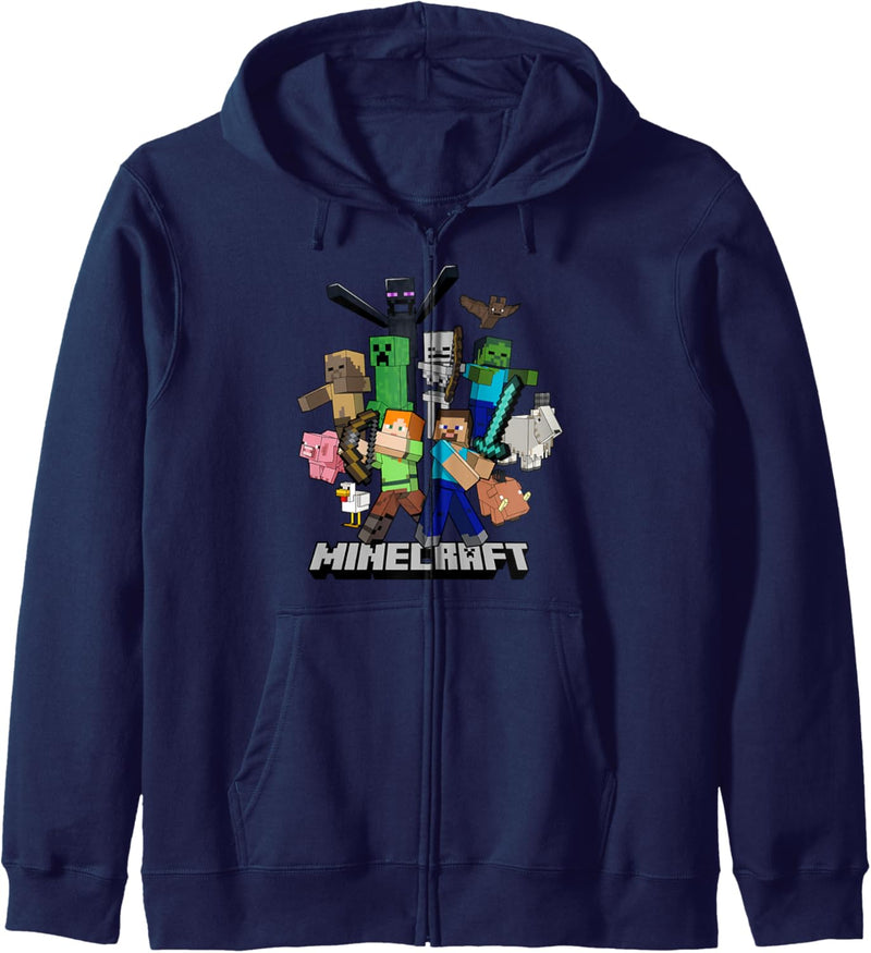 Minecraft Heroes & Enemies Group Shot Kapuzenjacke