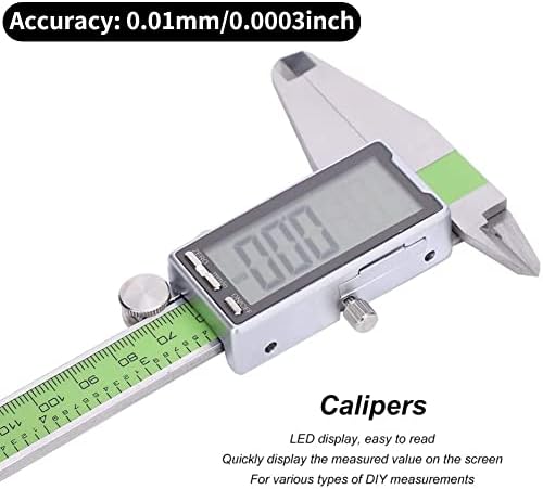 Fafeicy 300mm Digital Messschieber, hochfestes elektronisches Lineal aus Edelstahl, Genauigkeit 0,01