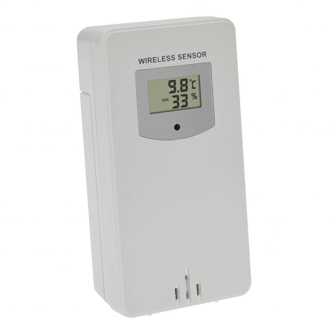 TFA Dostmann Funk-Wetterstation mit Aussensensor OAK, 35.1167 Wettervorhersage, mit Holz-Rahmen, Inn