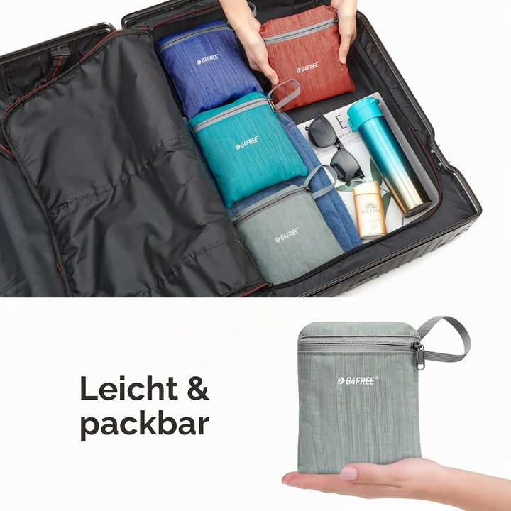 G4Free Wanderrucksack, 10 l, klein, für Reisen, Wandern, Tagesrucksack, leicht, verstaubar Grau 10L,