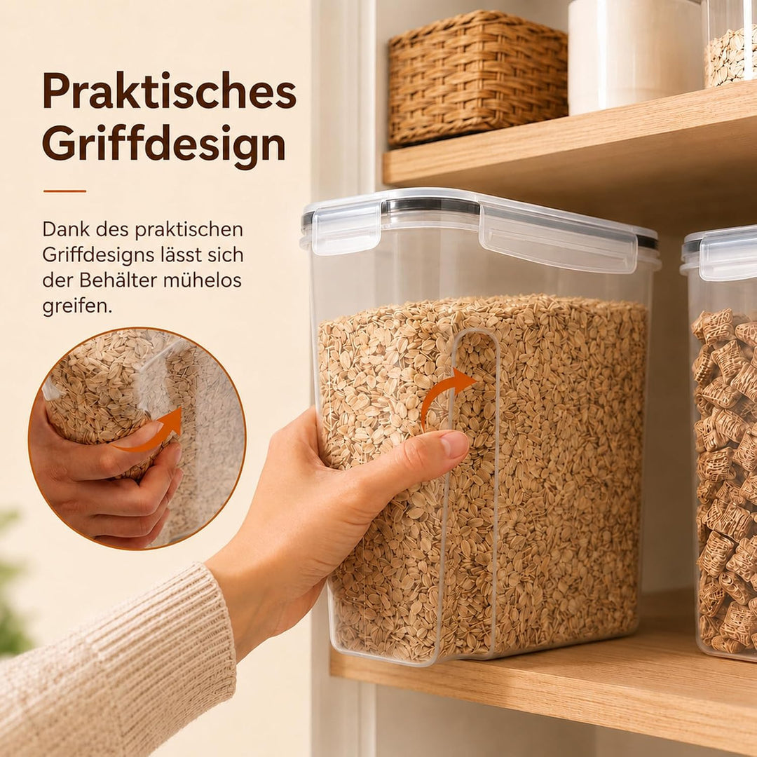 Vorratsdosen mit Deckel Luftdicht 4L - 4er Set Aufbewahrungsbox Küche BPA Frei, Stapelbare Vorratsbe