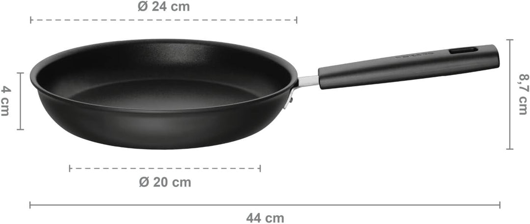 Fiskars Bratpfanne, Ø 24 cm, Für alle Kochfelder geeignet, Aluminium/Kunststoff, Kratzfest, Antihaft