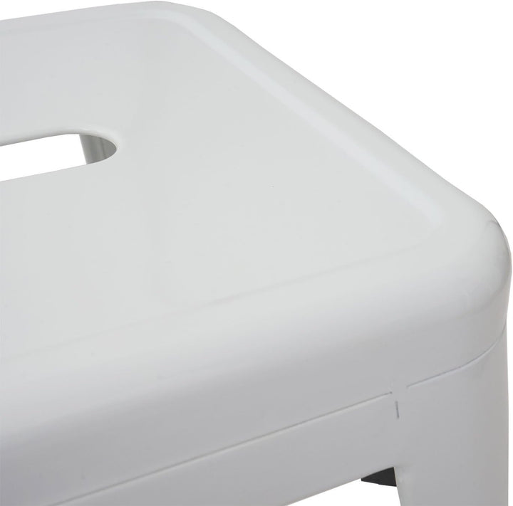 4X Hocker HWC-A73, Metallhocker Sitzhocker, Metall Industriedesign stapelbar - weiss, Weiss