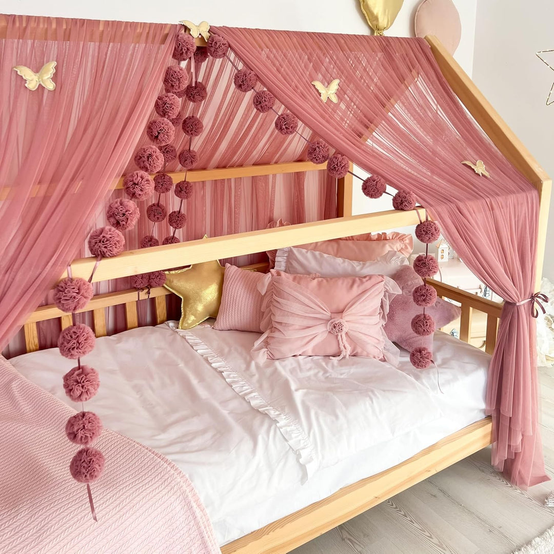 Montessori Betthimmel für Kinderzimmer für Mädchen und Jungen, elegantes Tüll-Kinderzimmer-Dekor, Kl