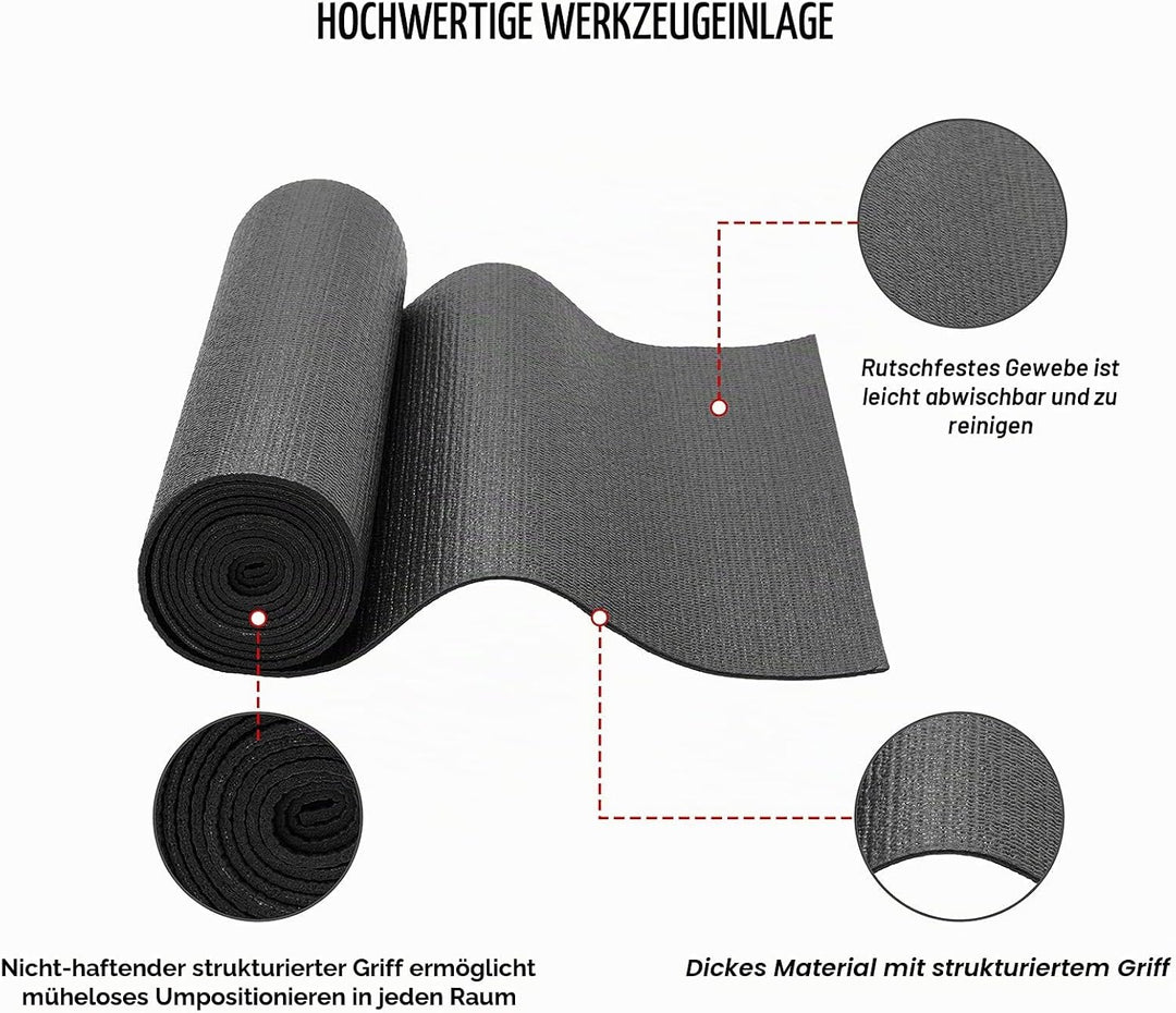 MIXPOWER Professionelle Werkzeugkasten-Auskleidung und Schubladeneinlage, leicht zu schneiden, rutsc