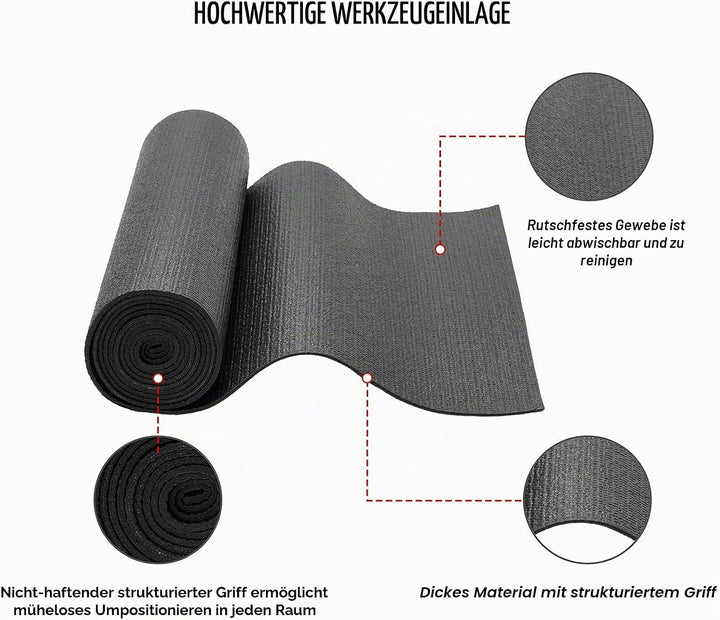 MIXPOWER Professionelle Werkzeugkasten-Auskleidung und Schubladeneinlage, leicht zu schneiden, rutsc