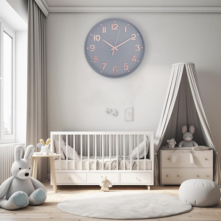 HZDHCLH Funkuhr 30 cm Grosses Ziffernblatt Wanduhr Geräuschlos,Geeignet für Schule, Zuhause, Wanddek